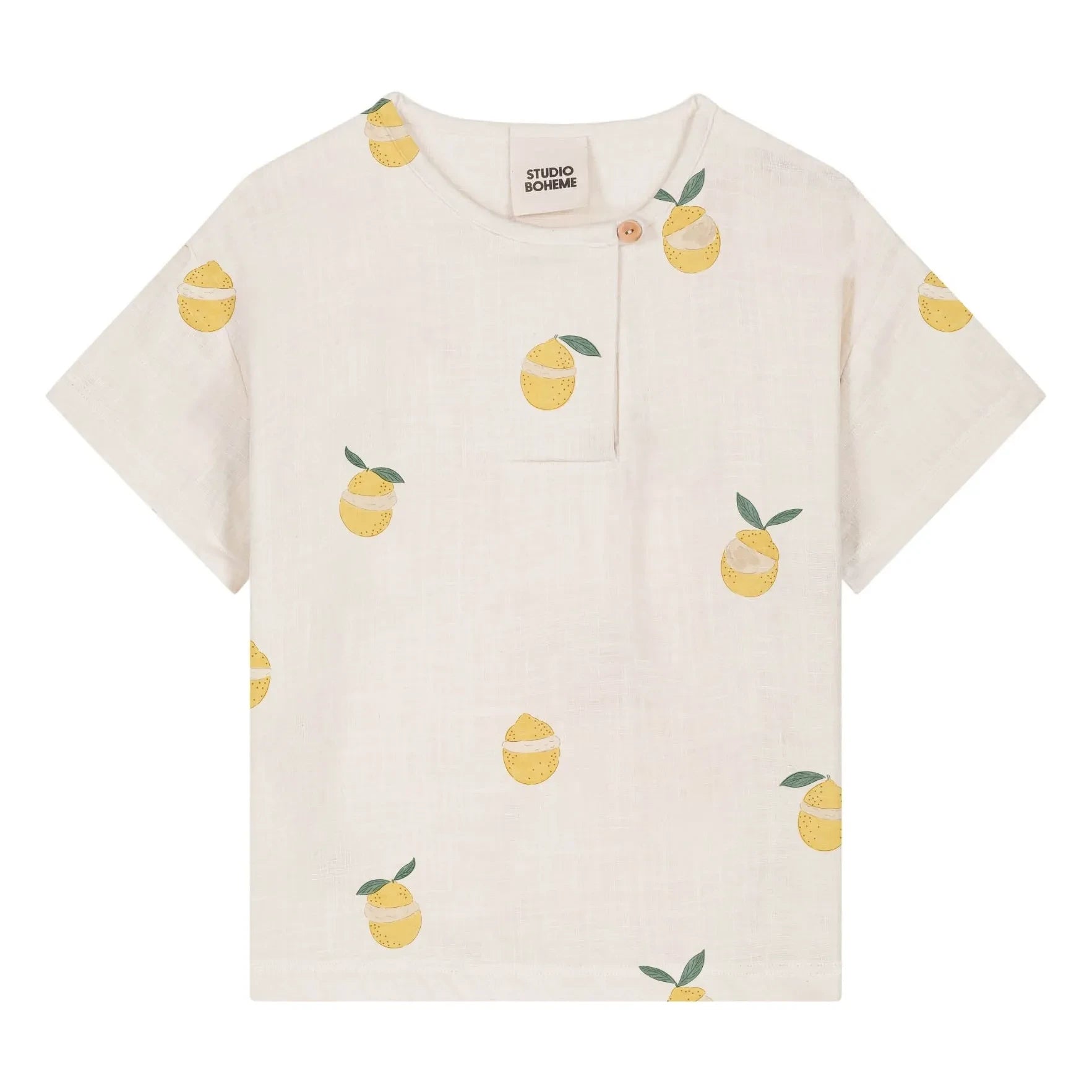 Studio Bohème - Orso T-Shirt Bio-Musselin Zitrone | Ecru