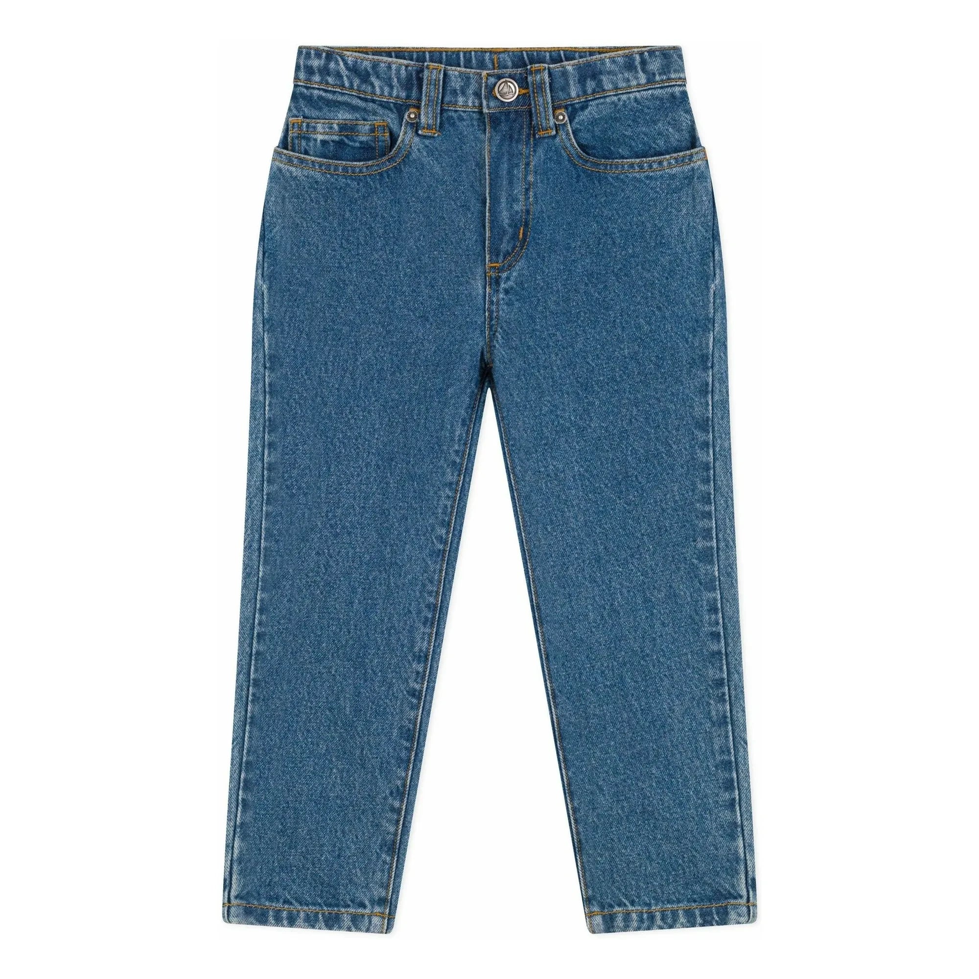 Petit Bateau - Düz Jean Pantolon Ham Organik Pamuk | Kot mavisi