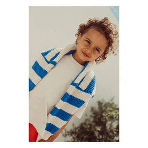 THE LiTTLE POETS - Gastão Gestreifter Pullover aus Bio-Baumwolle | Königsblau