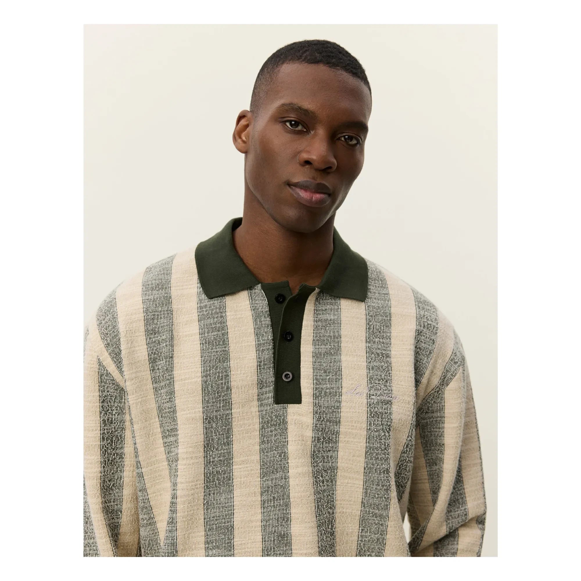 Les Deux - Polo aus Jacquard-Jersey Bowie | Dunkles Khaki