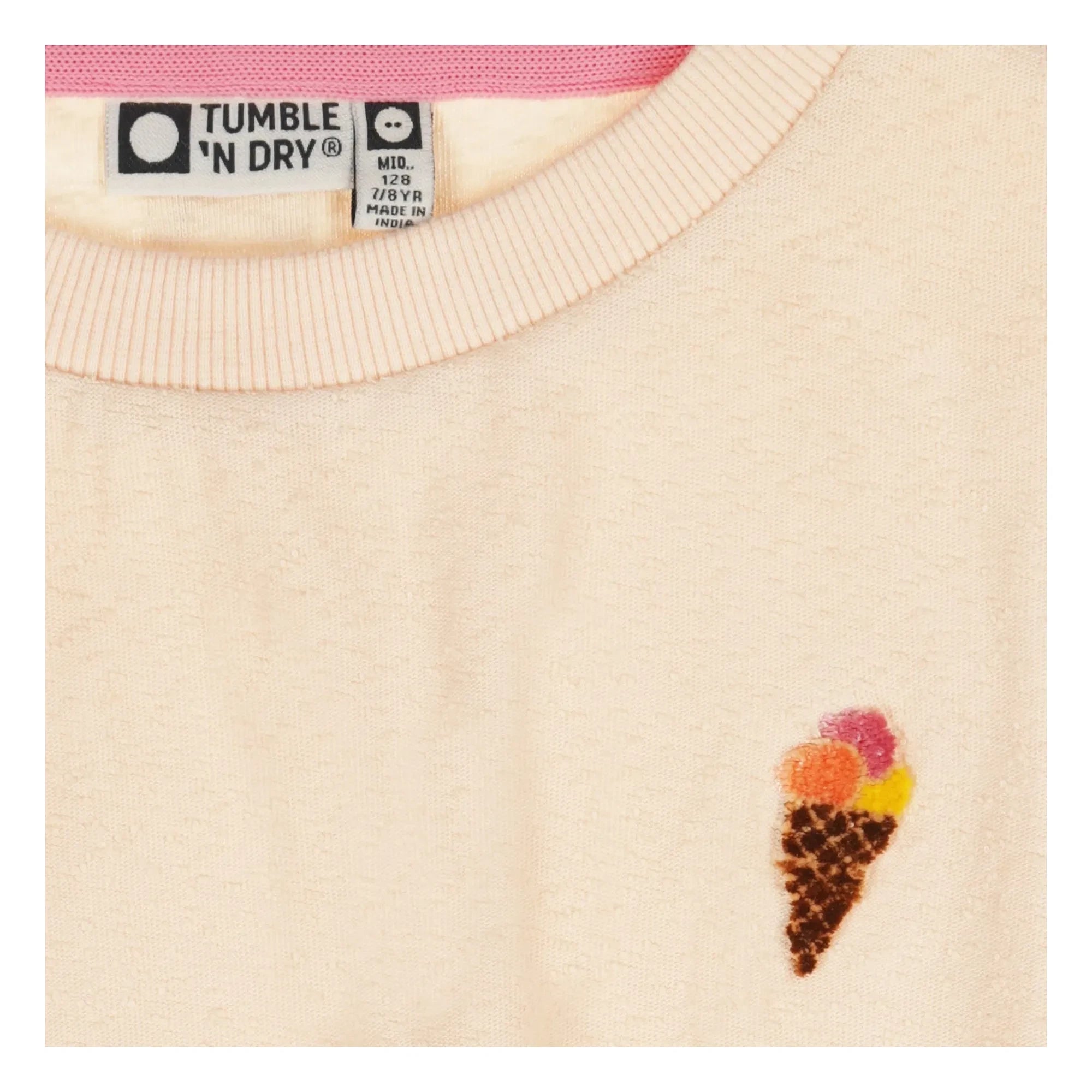 Tumble N'Dry – Kurzer Blumenstrauß T-Shirt aus Bio-Baumwolle | Pfirsich