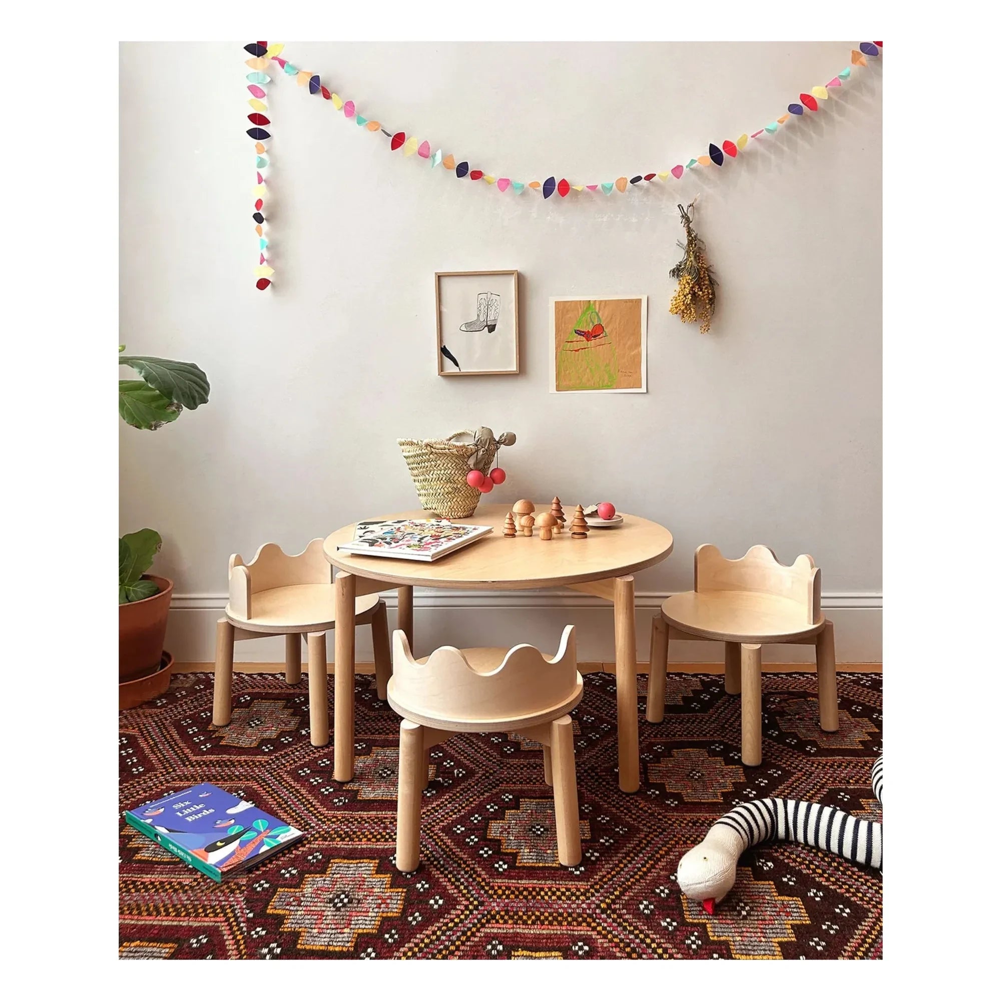 Oeuf NYC - Moss Sandalyeler - 2'li Set | Açık Ahşap