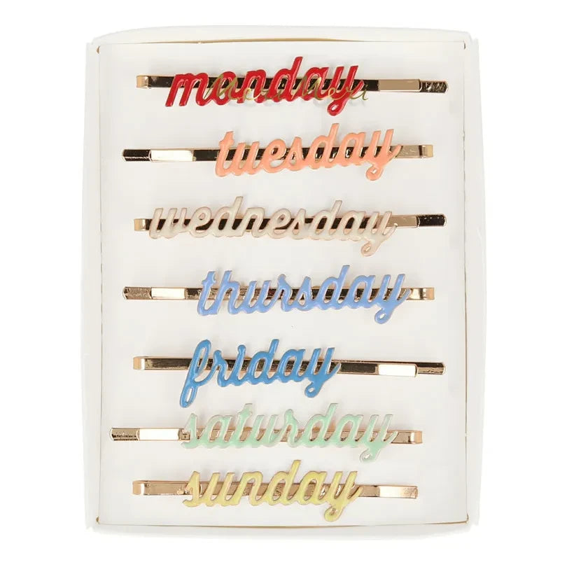 Meri Meri - Weekday Hair Clip Set - 7 Pieces