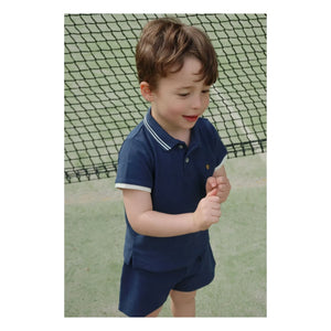 Konges Sløjd - Florian organic cotton polo shirt | Navy Blue