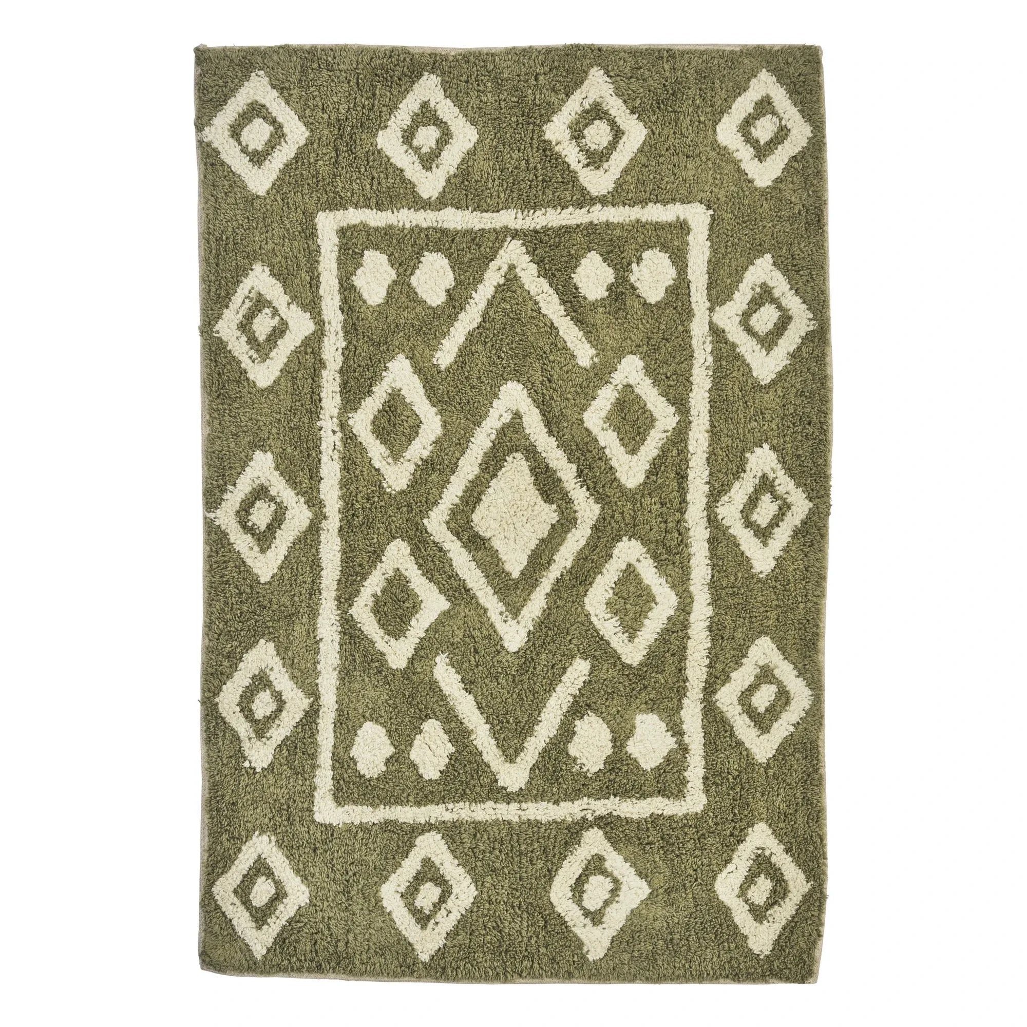 Madame Stoltz - Embossed cotton bath mat | Green