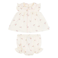 Petit Bateau - Organic Cotton Poplin Blouse and Bloomer Set | Ecru