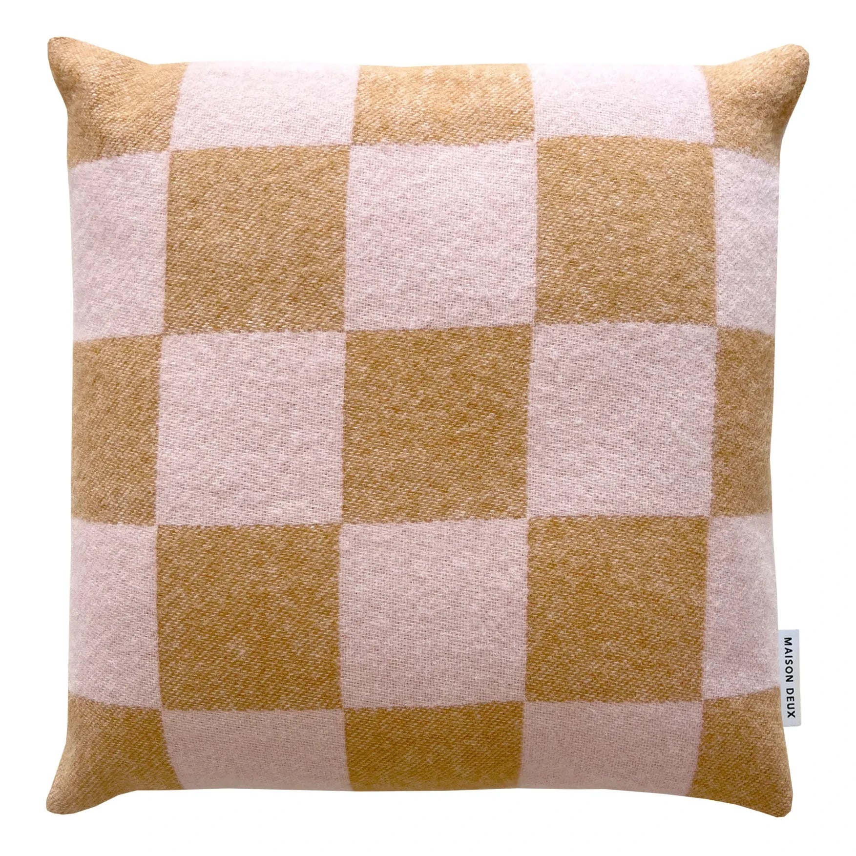 Maison Deux - Damier yün yastık kılıfı | Terracotta