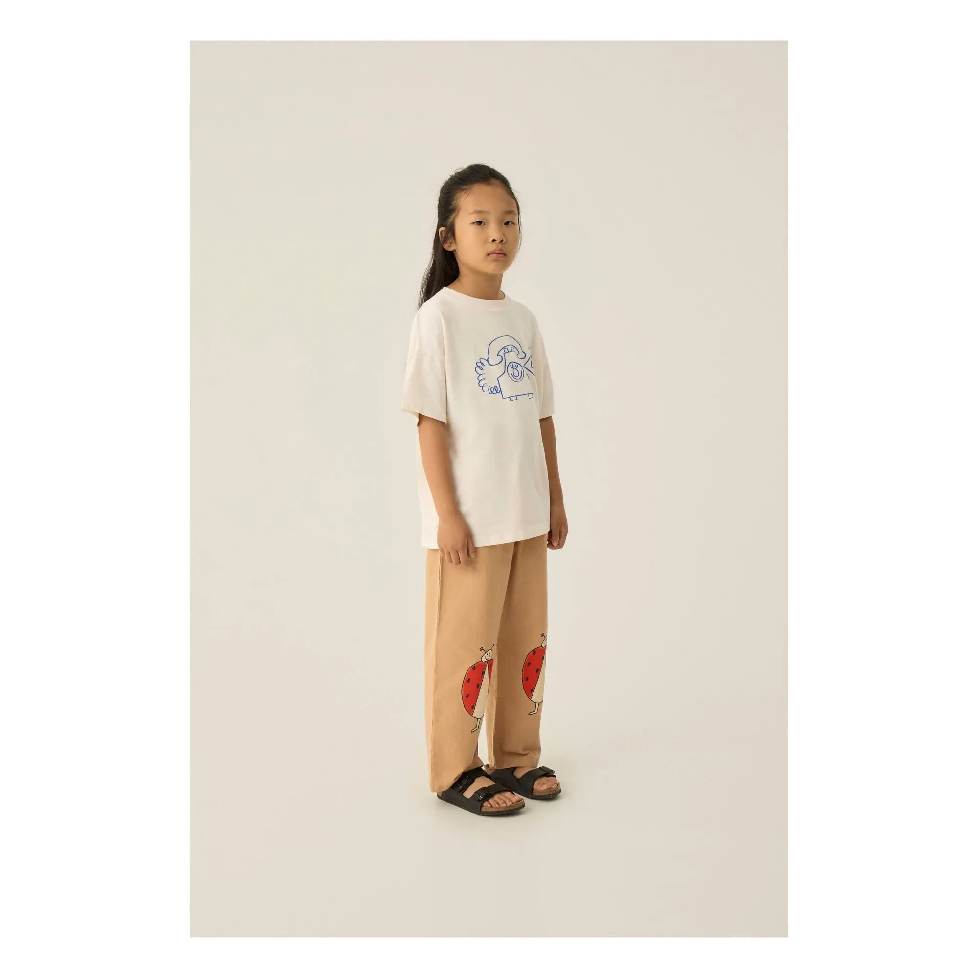 The Campamento - Oversized Telefon T-Shirt Bio-Baumwolle | Ecru