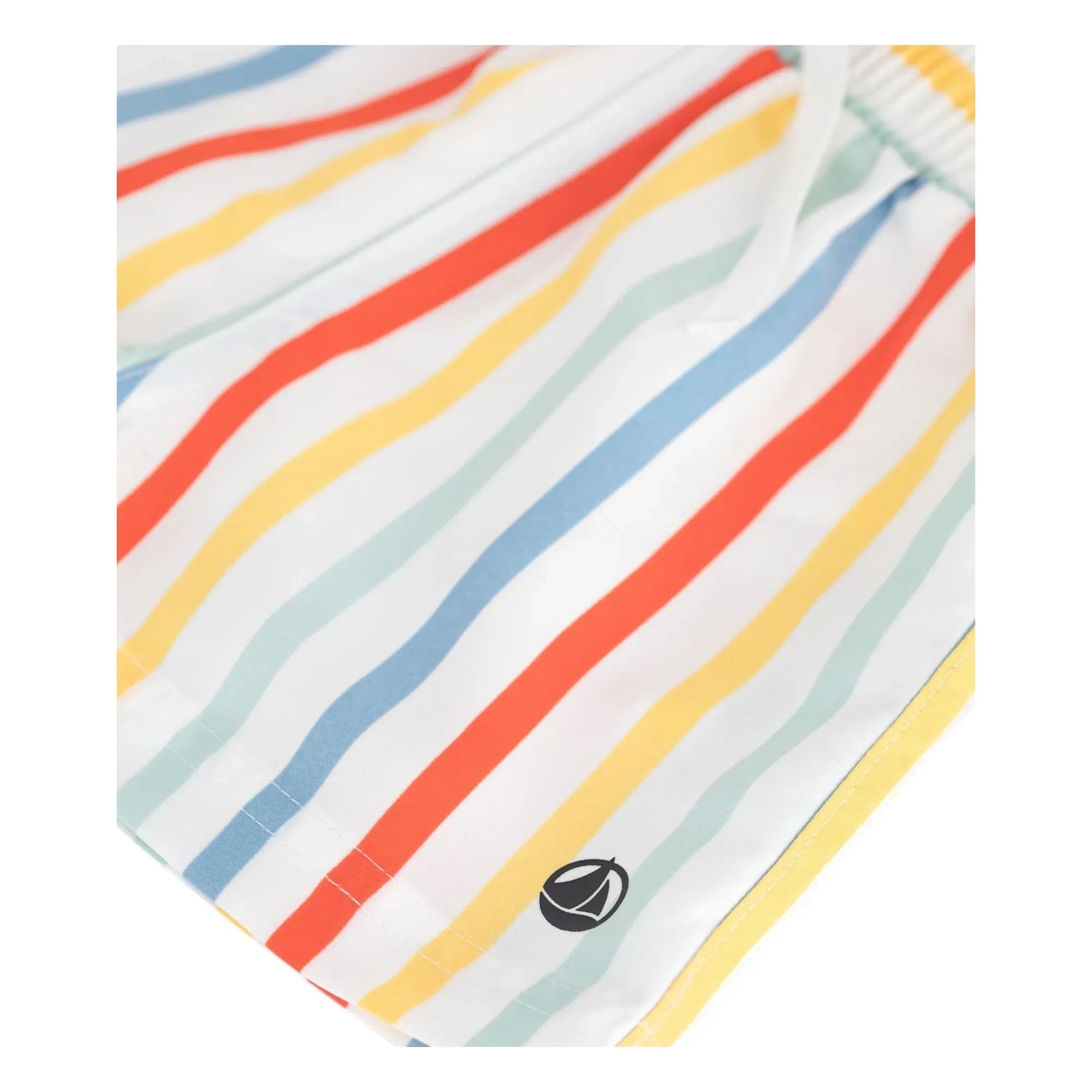 Petit Bateau - Bebek Çizgili Geri Dönüştürülmüş Elyaf Yüzme Şortu | Beyaz