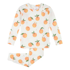 Petit Lem - Uzun kollu pijama Peaches Organik pamuk ve Modal | Beyaz