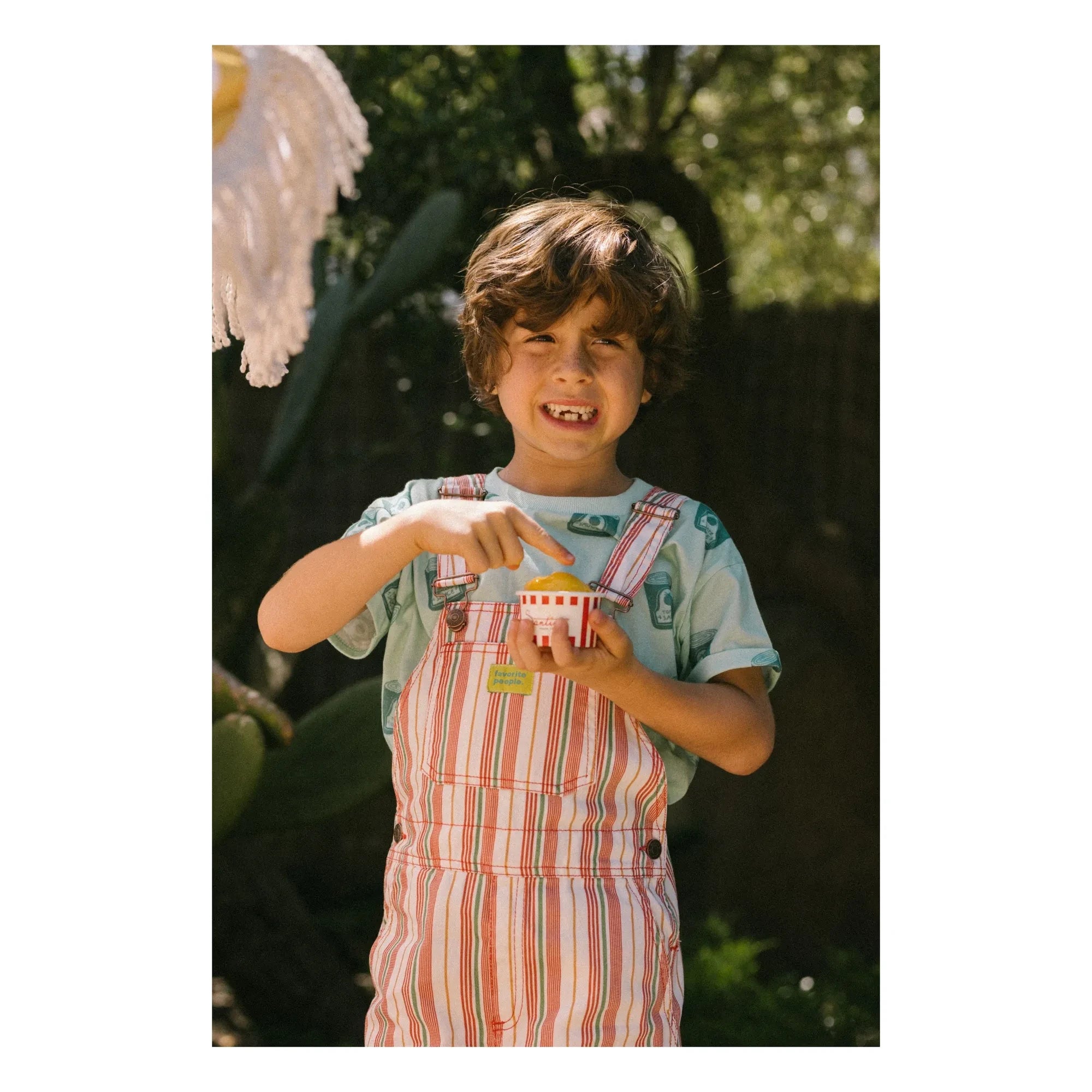 Favorite People - Lasagna Çizgili Kısa Tulum | Pembe
