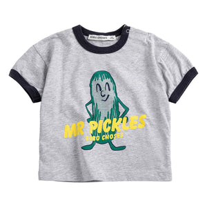 Bobo Choses - Mr Pickles Organik Pamuklu Bebek Tişörtü | Gri melanj