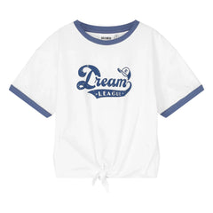 Cos I Said So - Dream League Organic Cotton Tie Crop T-shirt | White