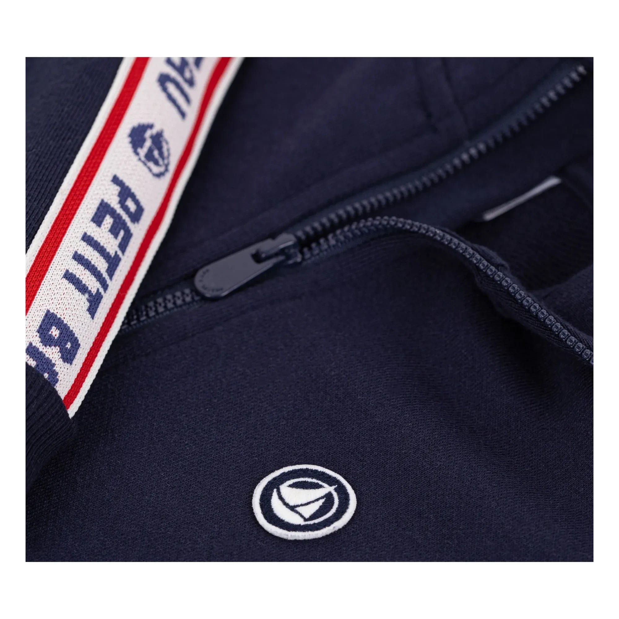 Petit Bateau - Sweatshirt mit Kontraststreifen und Reißverschluss | Marineblau