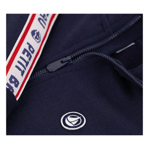 Petit Bateau - Sweatshirt mit Kontraststreifen und Reißverschluss | Marineblau