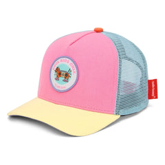 Hello Hossy - Stereo Dog Curved Visor Trucker Cap Bio-Baumwolle | Rosa