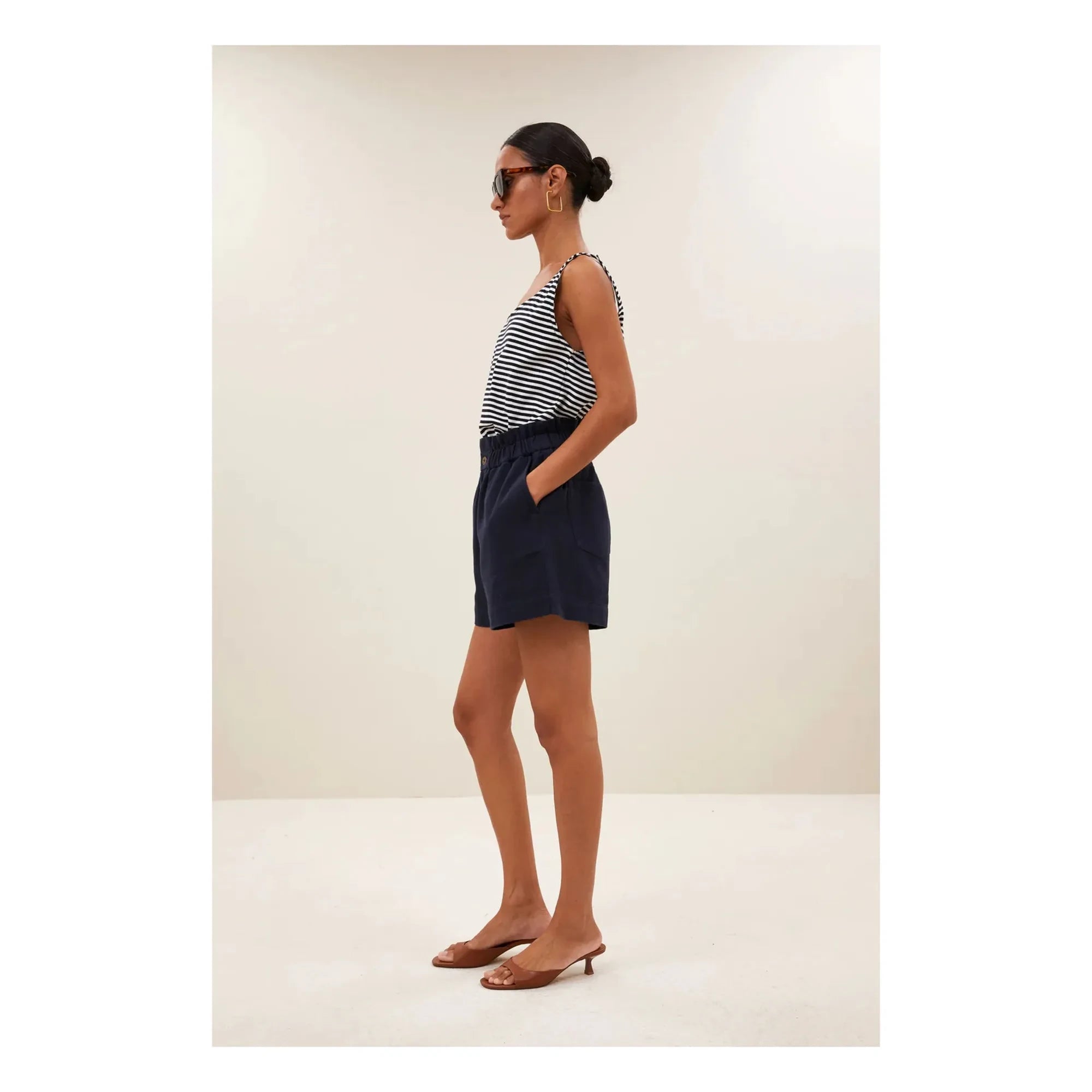By Bar - Cotton Striped Tank Top | Night Blue