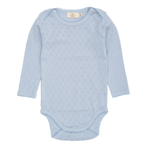 Copenhagen Colors - Short Sleeve Body Pointelle Hearts Organic Cotton | Light Blue