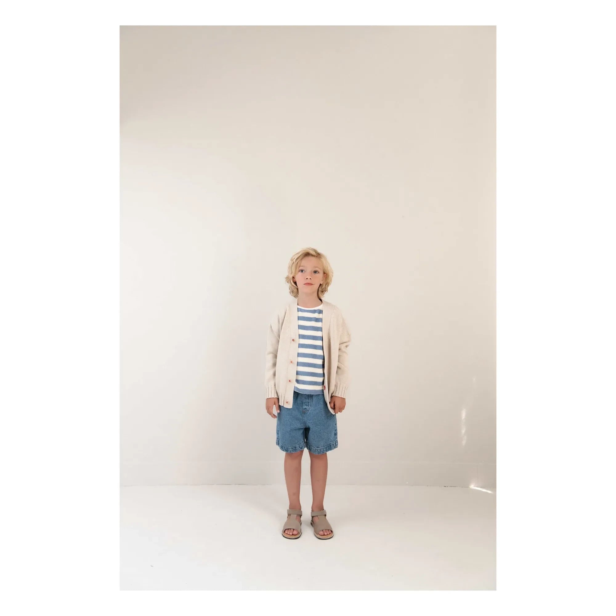 Jenest - Face organic cotton cardigan | Sand