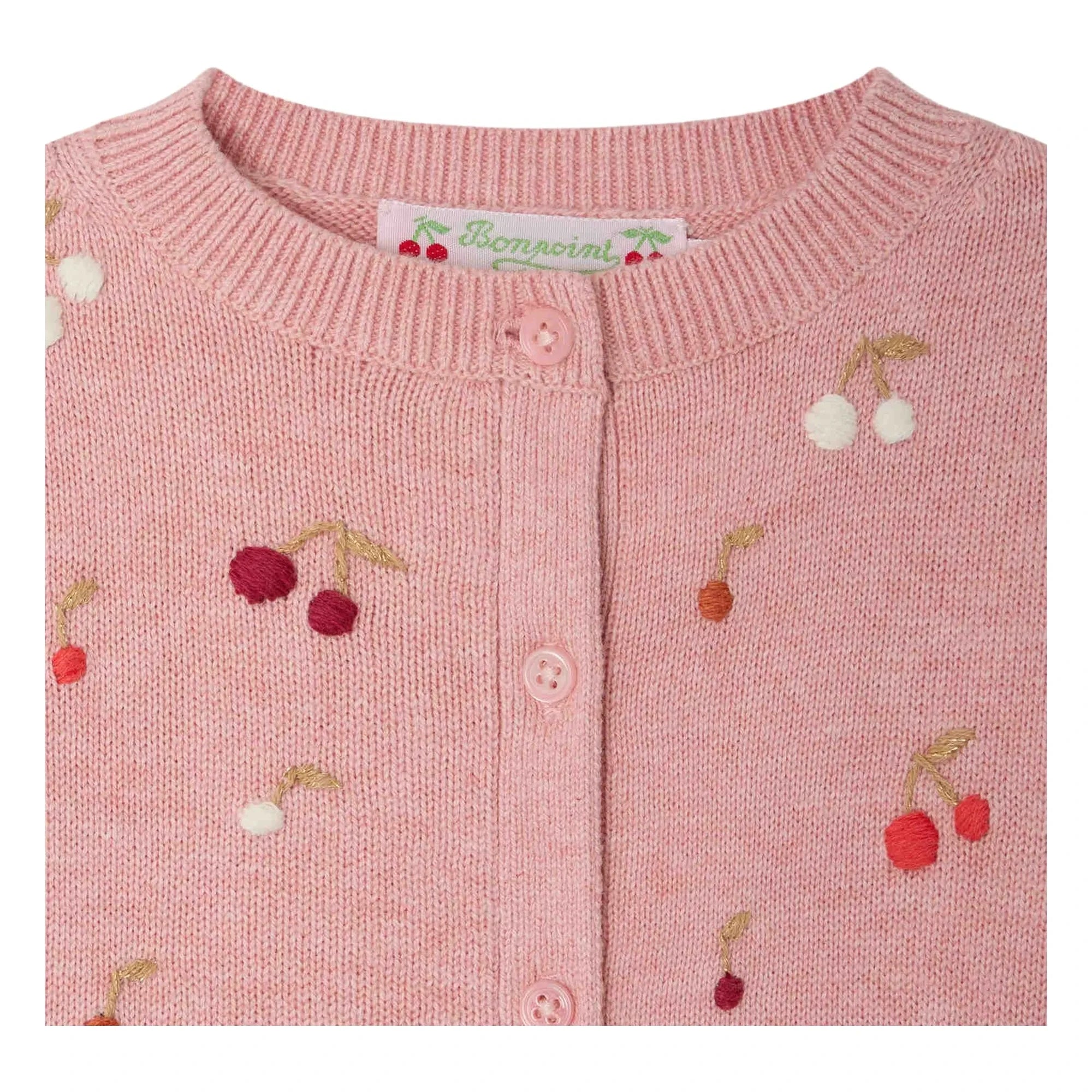 Bonpoint - Claudie Bestickte Strickjacke | Puder