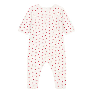 Petit Bateau - Pyjamas Dors Bien Cœurs Kadife Organik Pamuk | Beyaz
