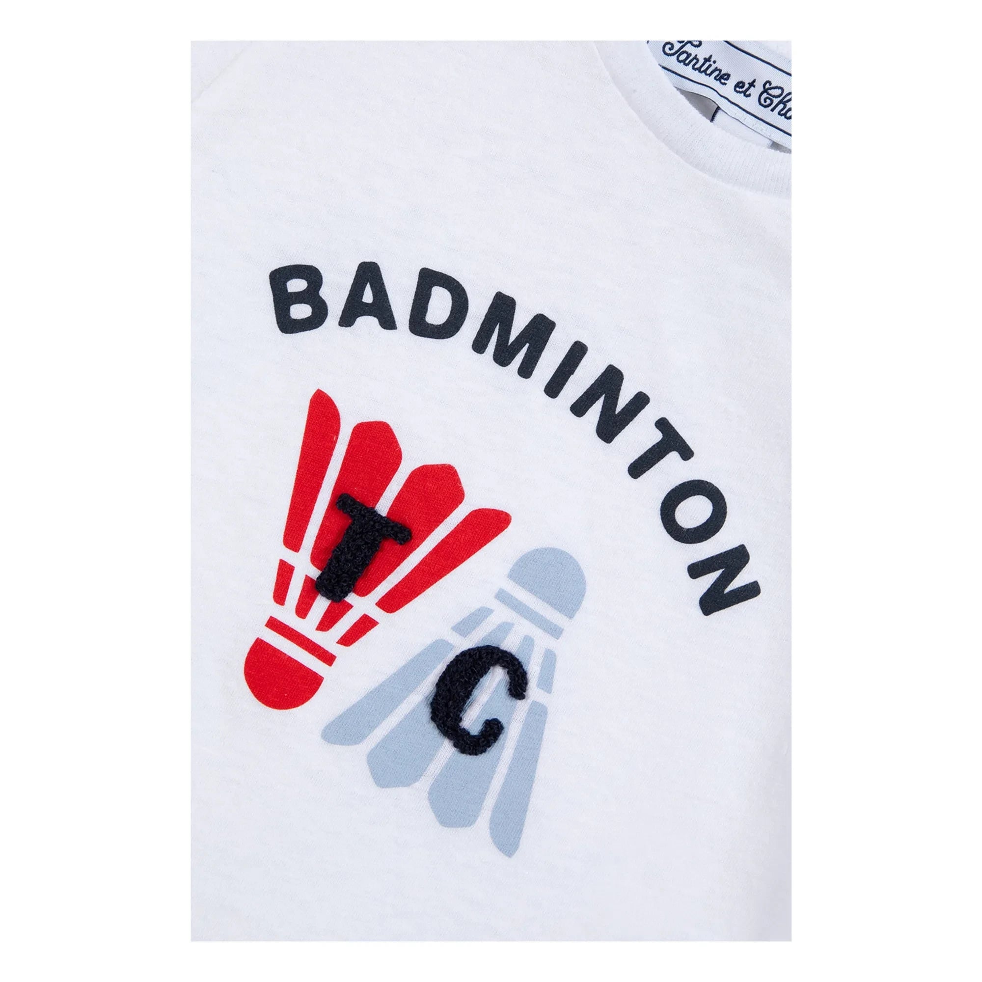 Tartine et Chocolat - Badminton-Federball-T-Shirt | Weiß