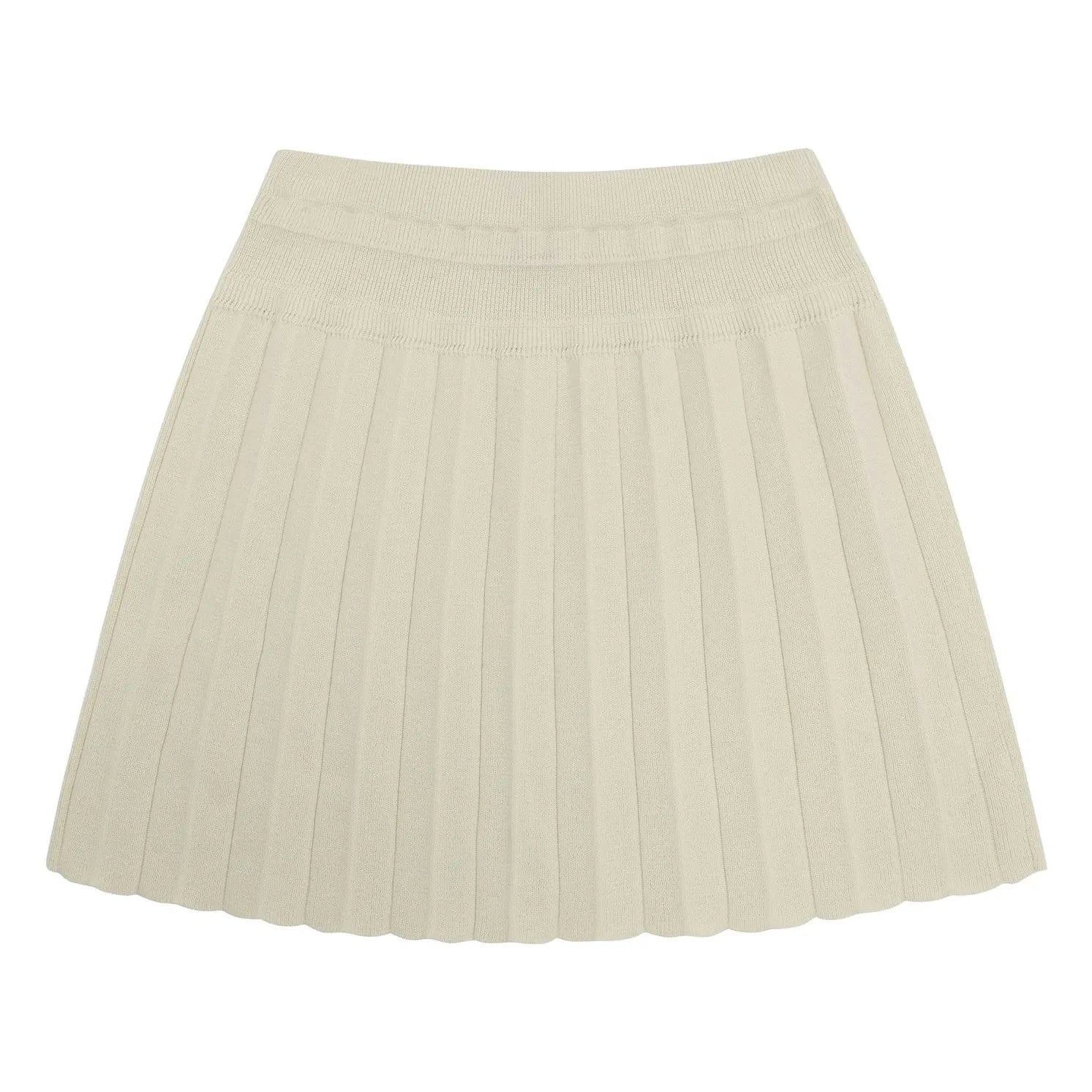 FUB - Pleated Skirt Thin Knit Organic Cotton | Ecru