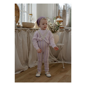 Silly Silas - Striped Organic Cotton Strapless Blind Tights | Lavender