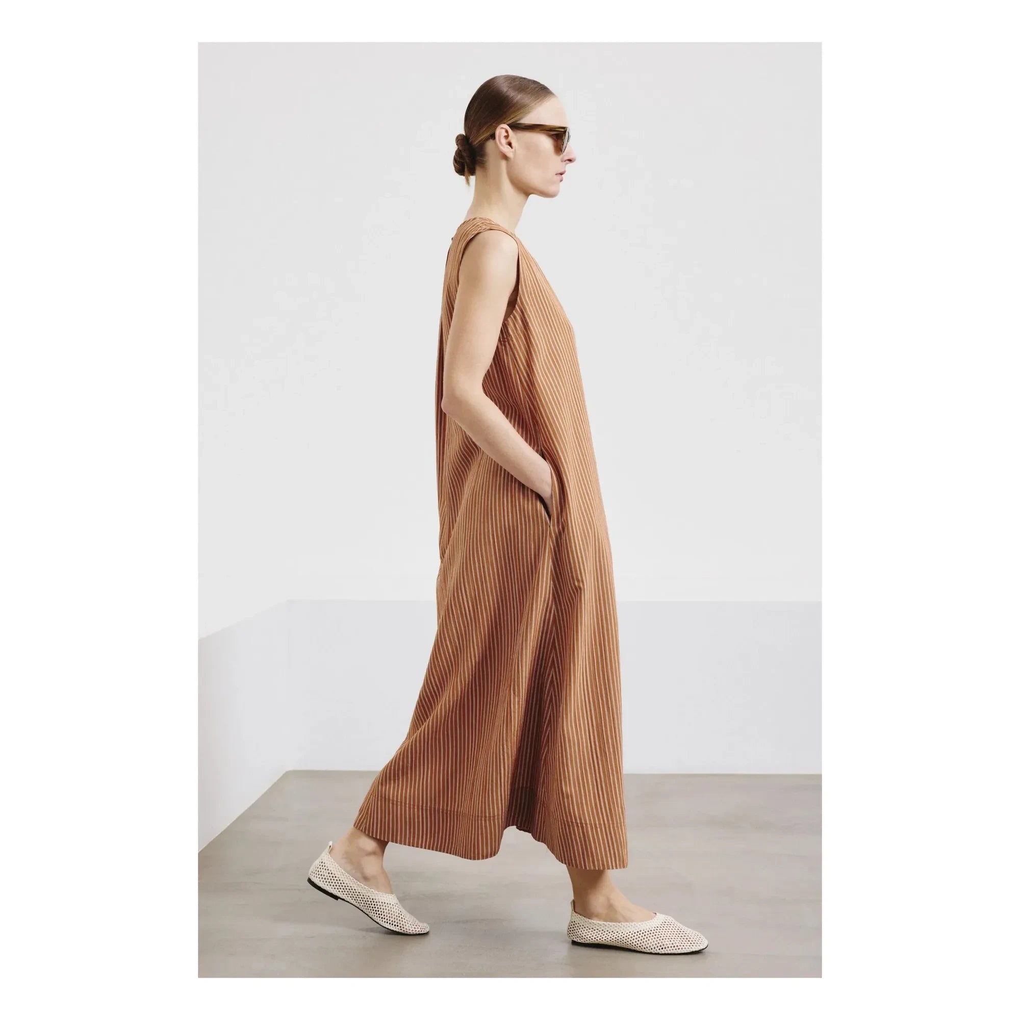 Pomandère - Striped Dress | Apricot