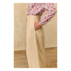 Louise Misha - Federica Linen and Cotton Pants | Ivory