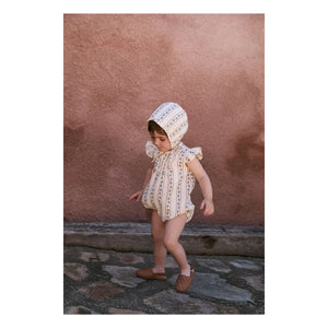 birinit - Ruffled jumpsuit Sariñena Flowers Organic Cotton | Ivory