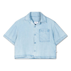 Repose AMS - Crop Tencel Shirt | Light Denim