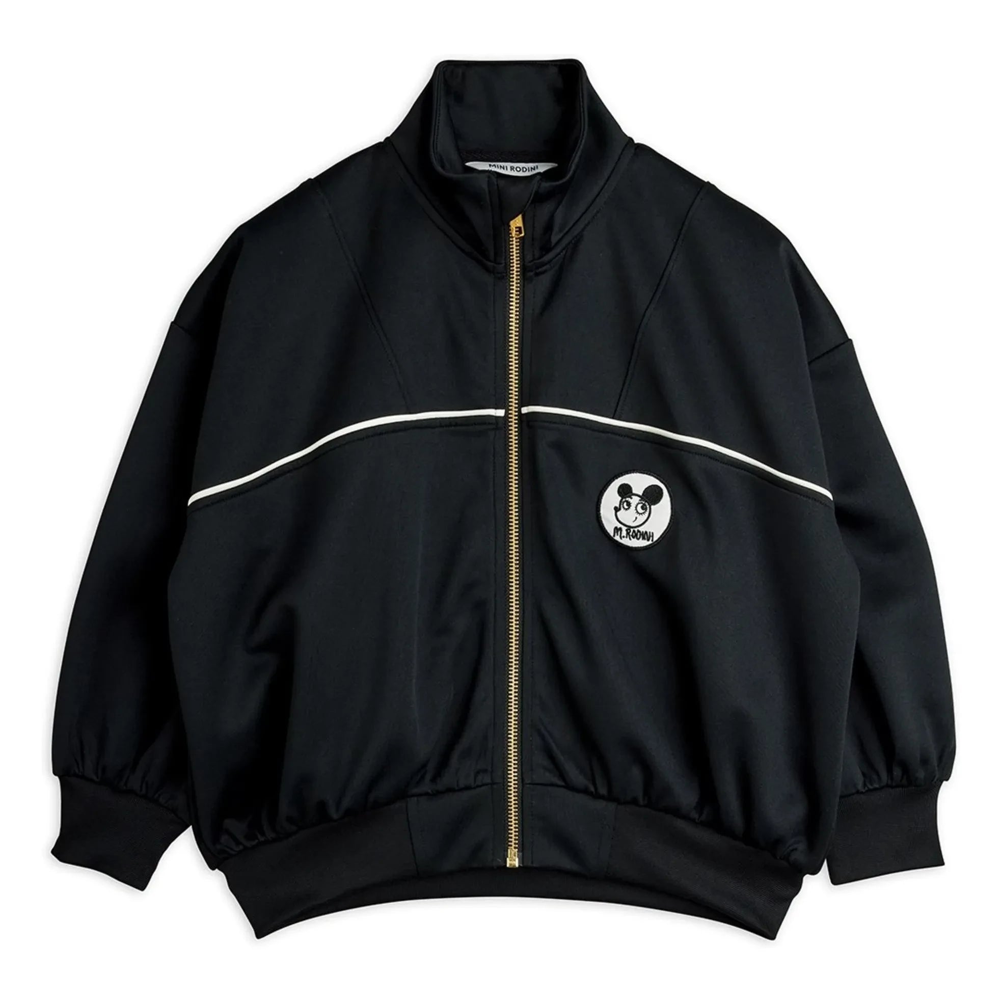 Mini Rodini - Recycled Fiber Patch Sweatshirt Jacket | Black