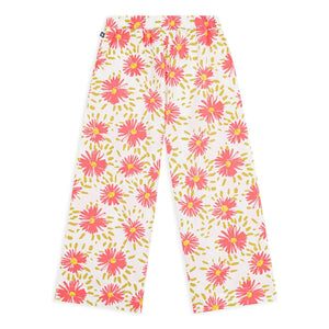 Petit Bateau - Crépon-Hose mit Blumenmuster aus Bio-Baumwolle | Weiß