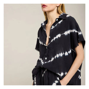 Maison Saint Julien - Corinthe Tie & Dye Gömlek | Klasik Lacivert