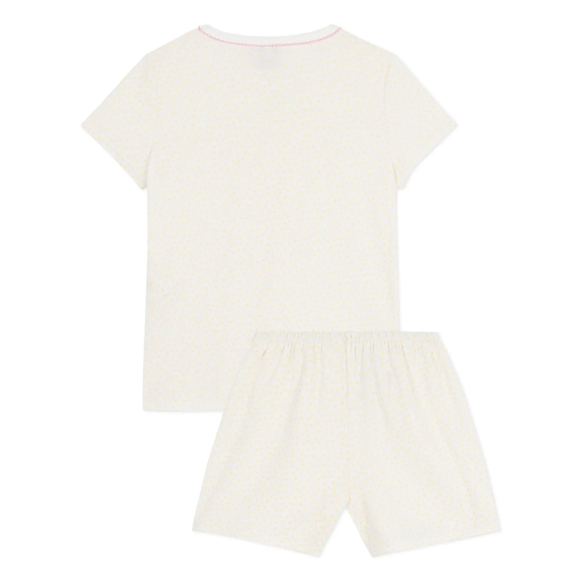 Petit Bateau - Gepunkteter Shorts-Pyjama | Weiß