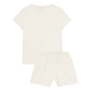 Petit Bateau - Gepunkteter Shorts-Pyjama | Weiß