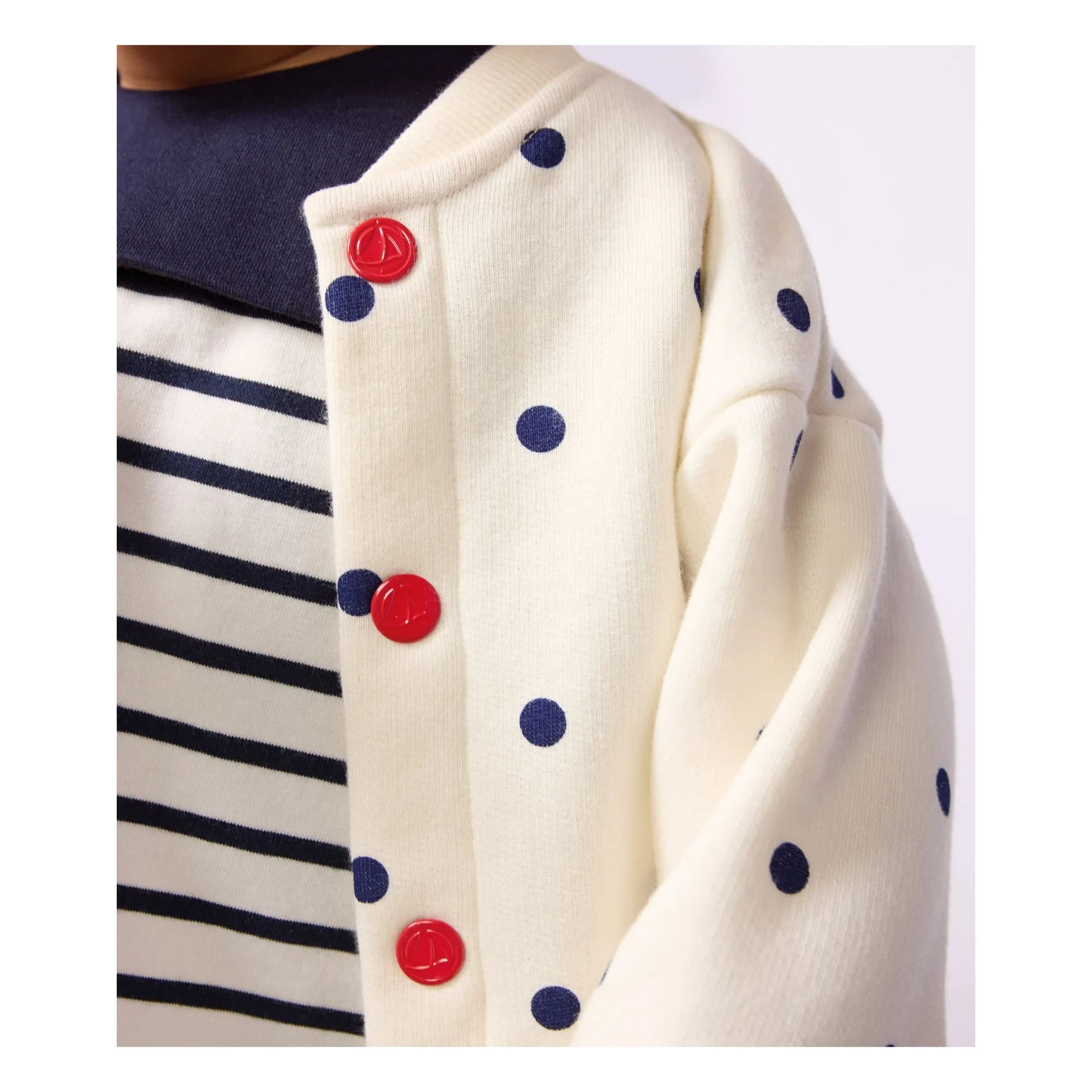 Petit Bateau - Molton Noktalı Ceket | Ecru