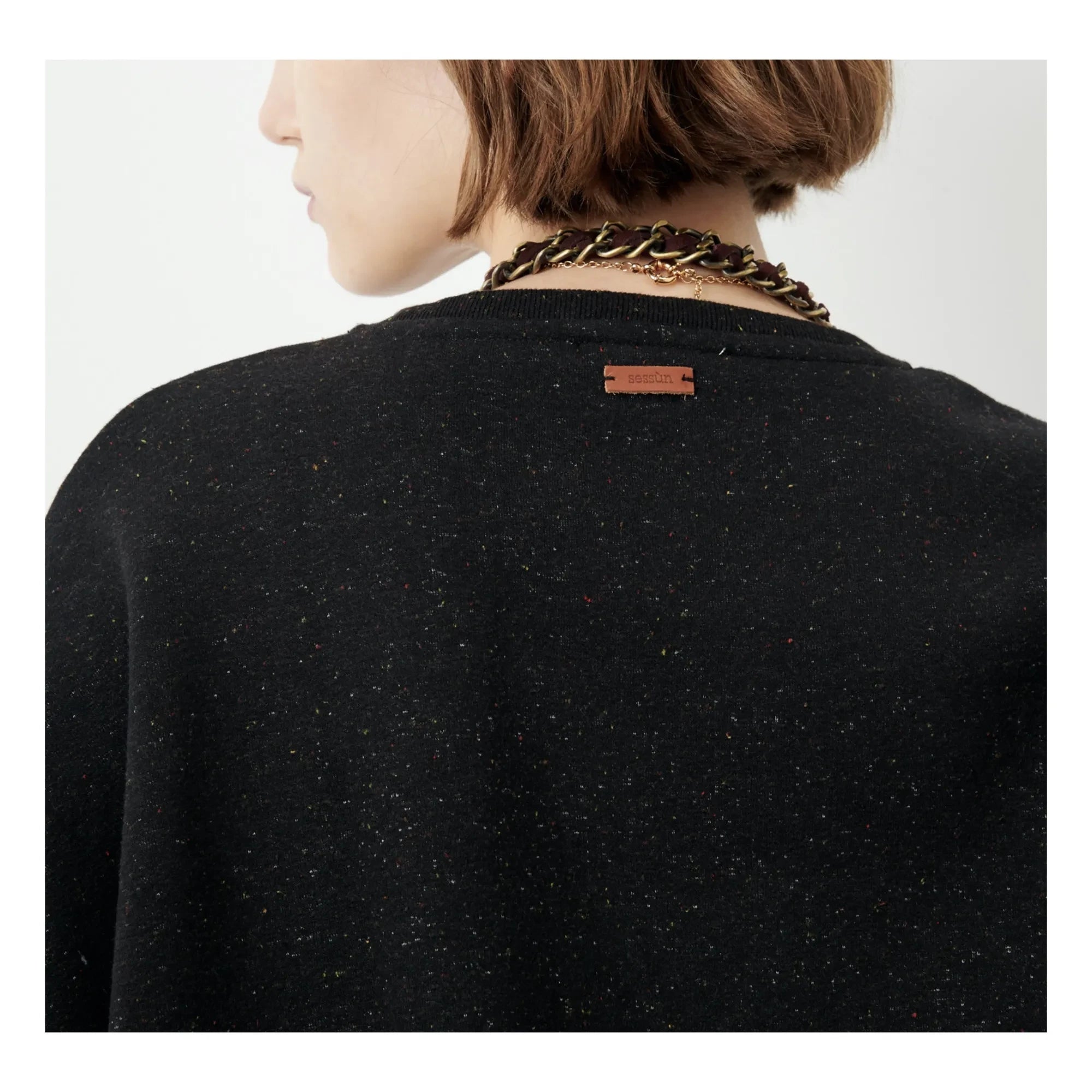 Sessùn - Chebbi Benekli Pamuklu Sweatshirt | Siyah