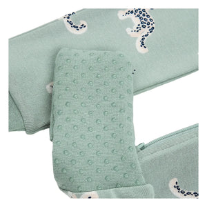 Petit Lem - Organic Cotton Leopard Pattern Convertible Pajamas | Badem Green