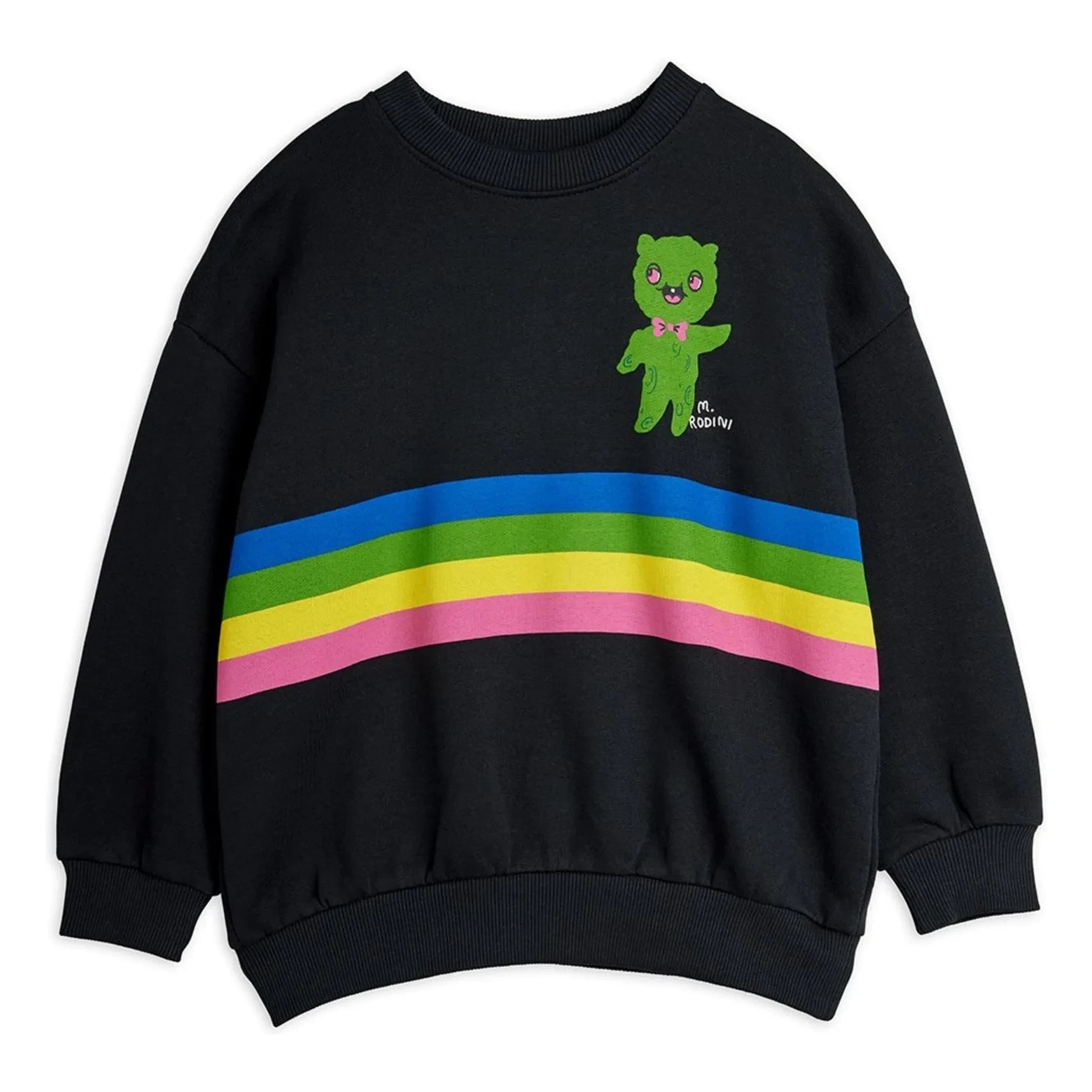 Mini Rodini - Alien Striped Organic Cotton Sweatshirt | Black