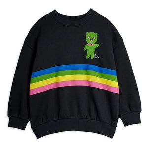 Mini Rodini - Alien Striped Organic Cotton Sweatshirt | Black