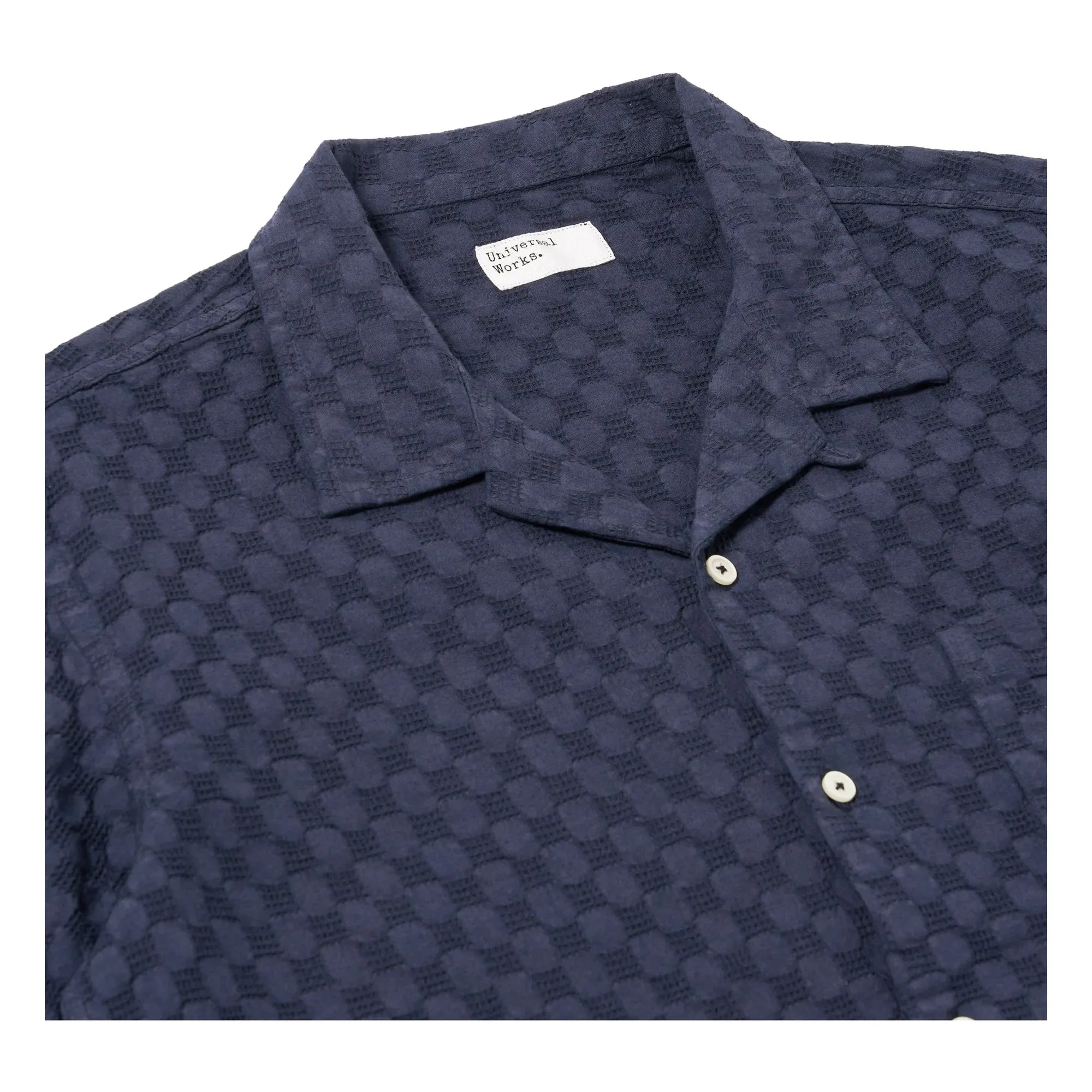 Universal Works - Chemise Road Gömlek Nokta Waffle | Lacivert