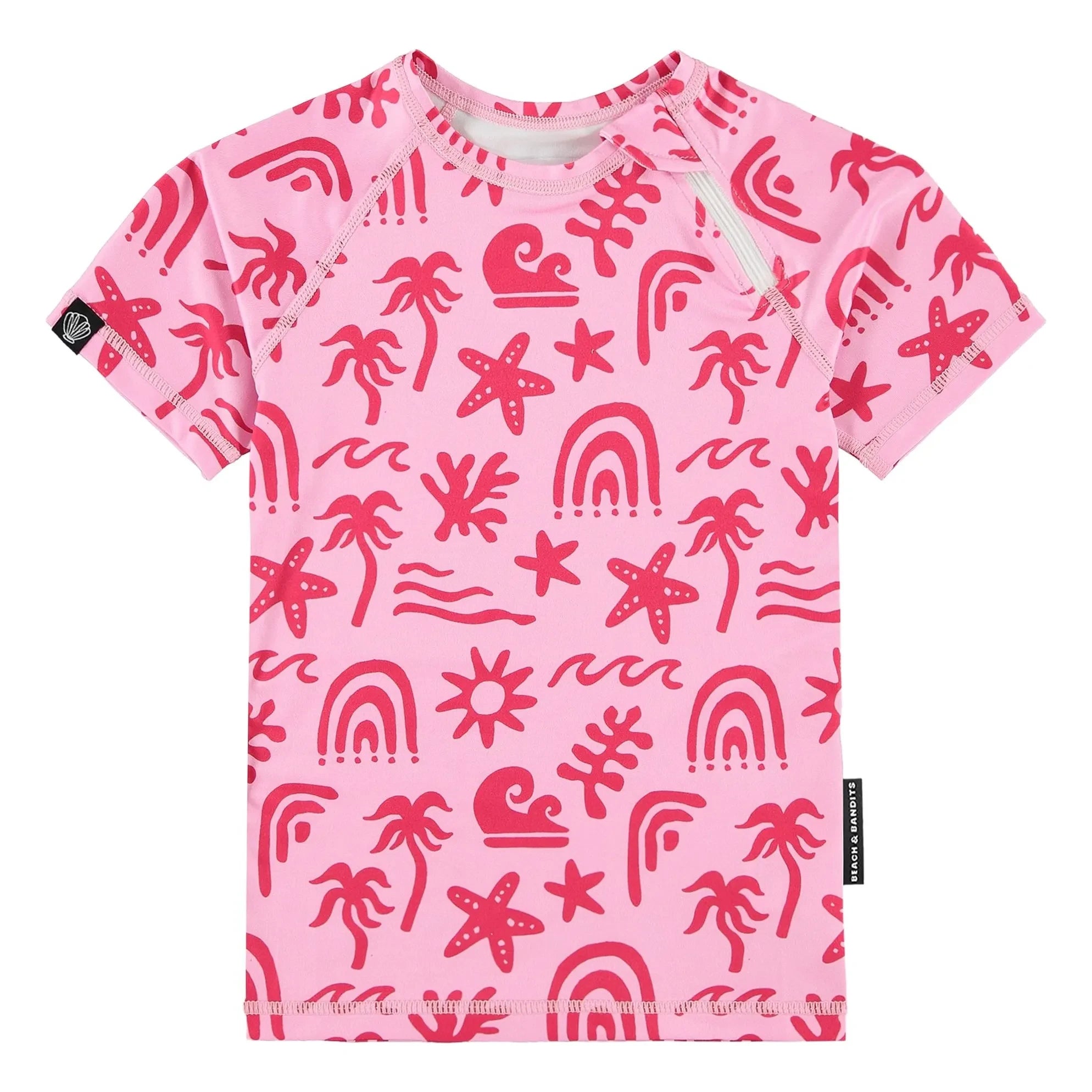 Beach & Bandits - Tropical Breeze UV Protective T-Shirt Made from Recycled Fibers | Pink