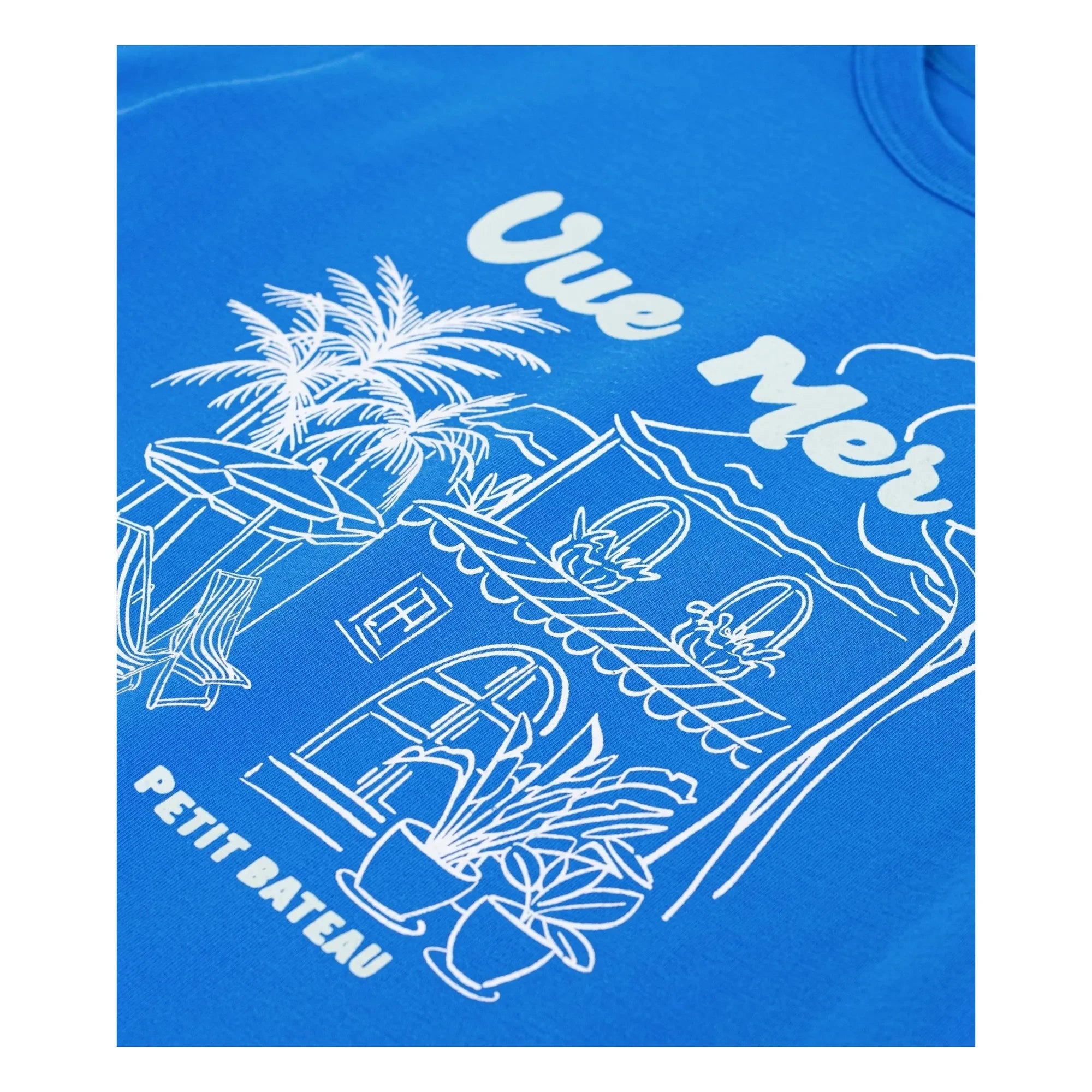 Petit Bateau - Ample T-shirt Vue Mer Organik pamuk | Azure mavi