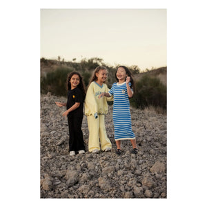 Mini Rodini - Gestreiftes Rippkleid aus Bio-Baumwolle | Blau