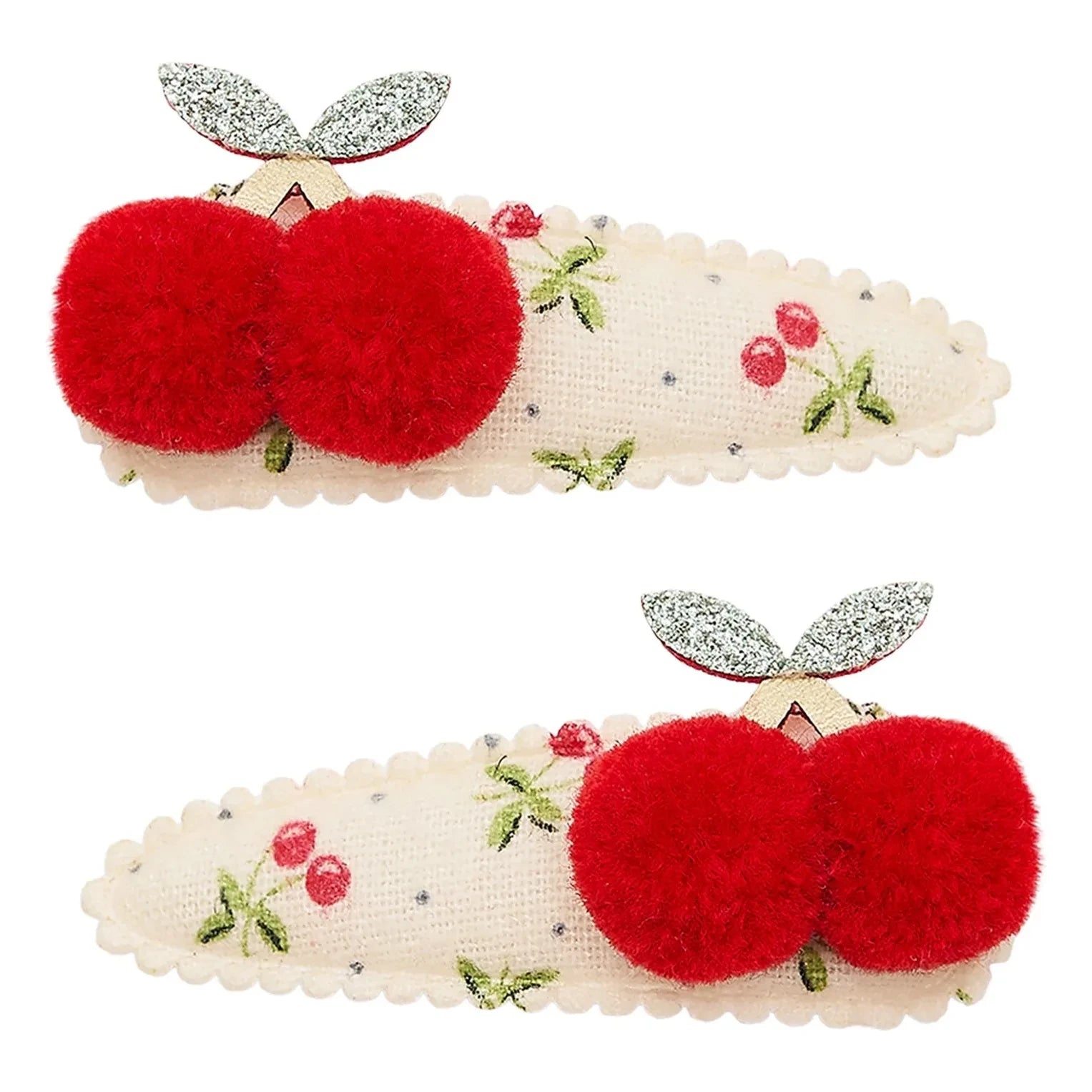 Mimi & Lula - 2er Set Kirsch-Pompon-Haarspangen | Rot