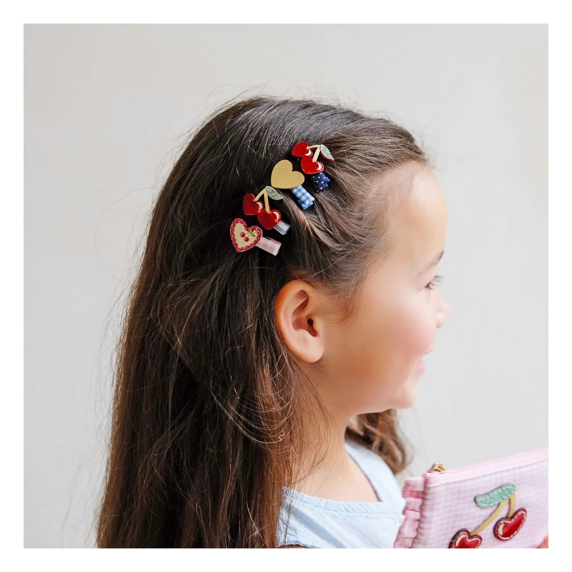 Mimi & Lula - 8-Pack Cherry Hair Clips | Red