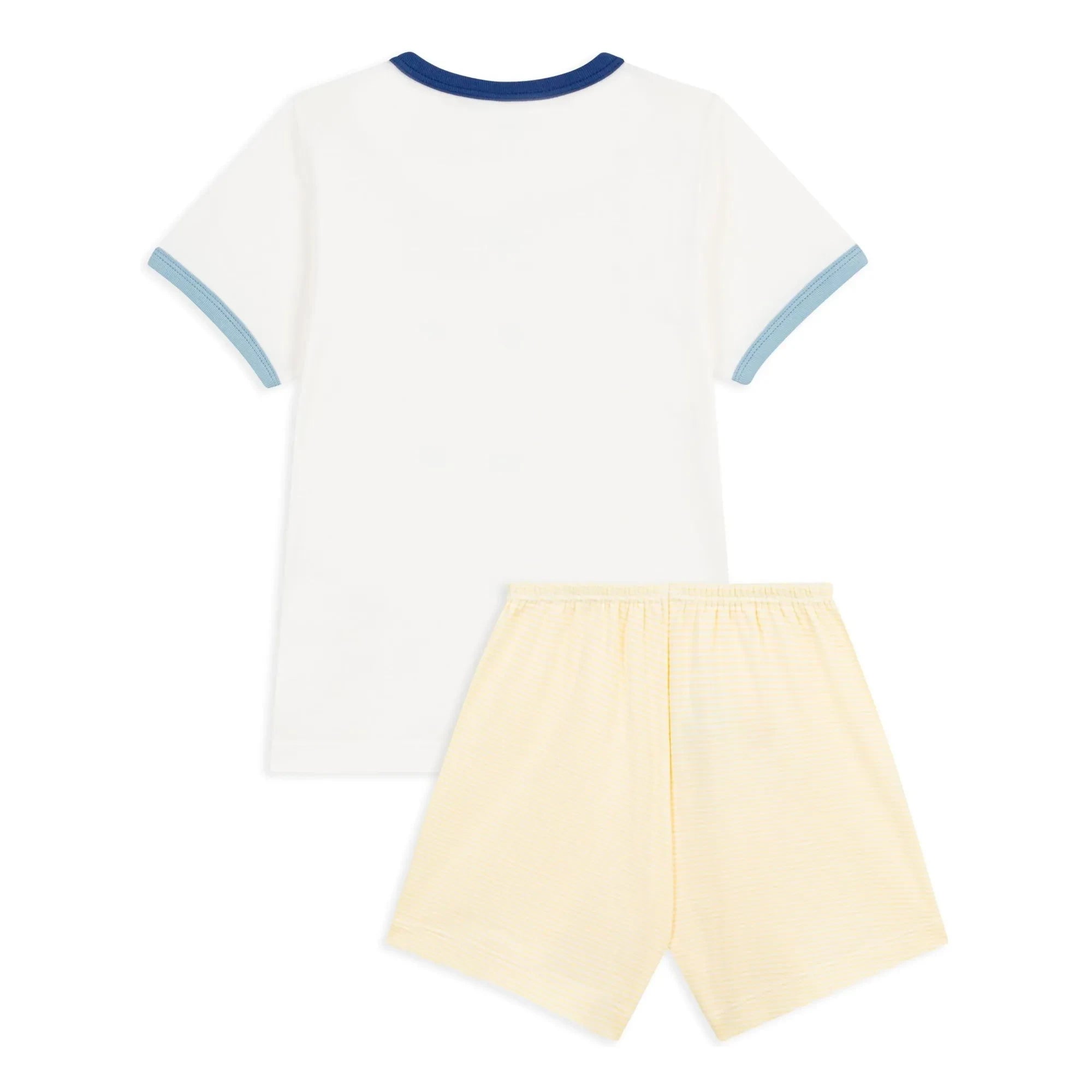 Petit Bateau – Bio-Pyjamashorts aus Baumwolle „Ocean“ | Weiß
