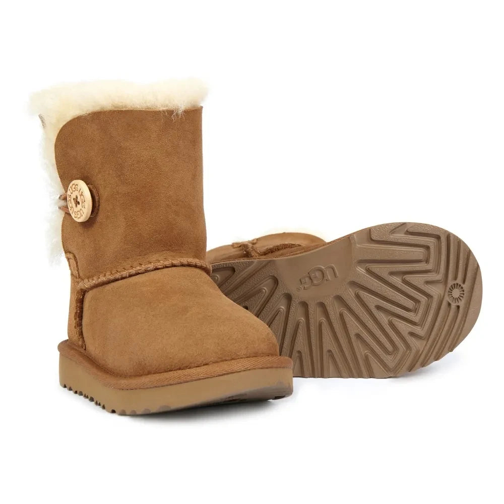 UGG - Bailey Button II Kürk Astarlı Süet Botlar | Camel